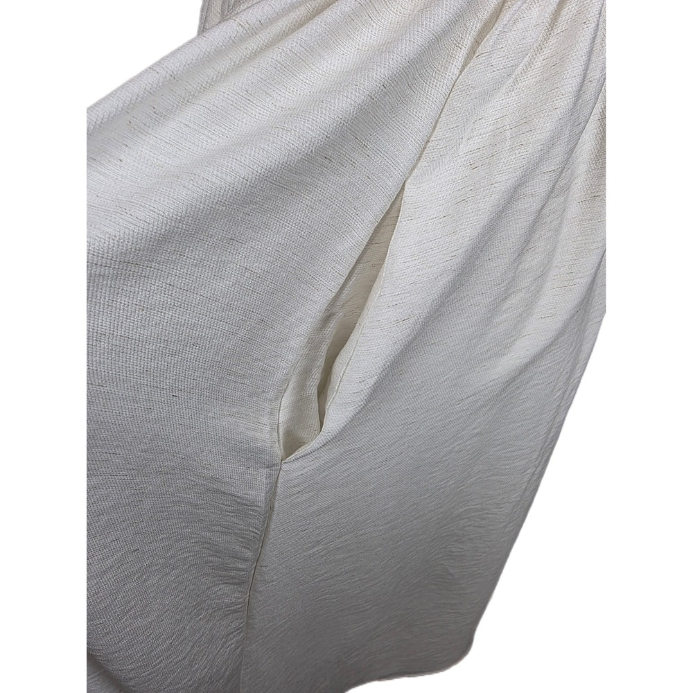 August Sky Cream Mixed Media Knit Sleeveless Midi Dress w/Pockets - Picture 6 of 11